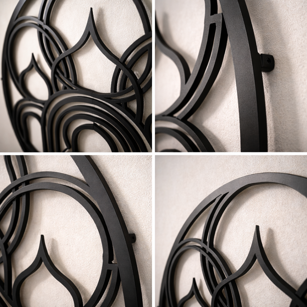 Abstract Mosque Black Metal Wall Art