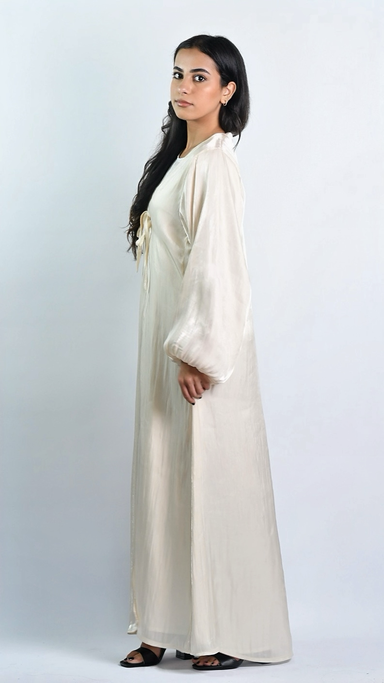 Leila Open Abaya - Pearl