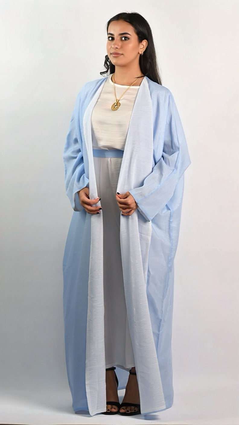 Jude Butterfly Abaya - Shimmery Powder Blue