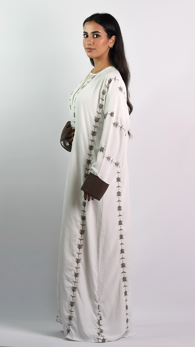 Farrah Open Abaya - White