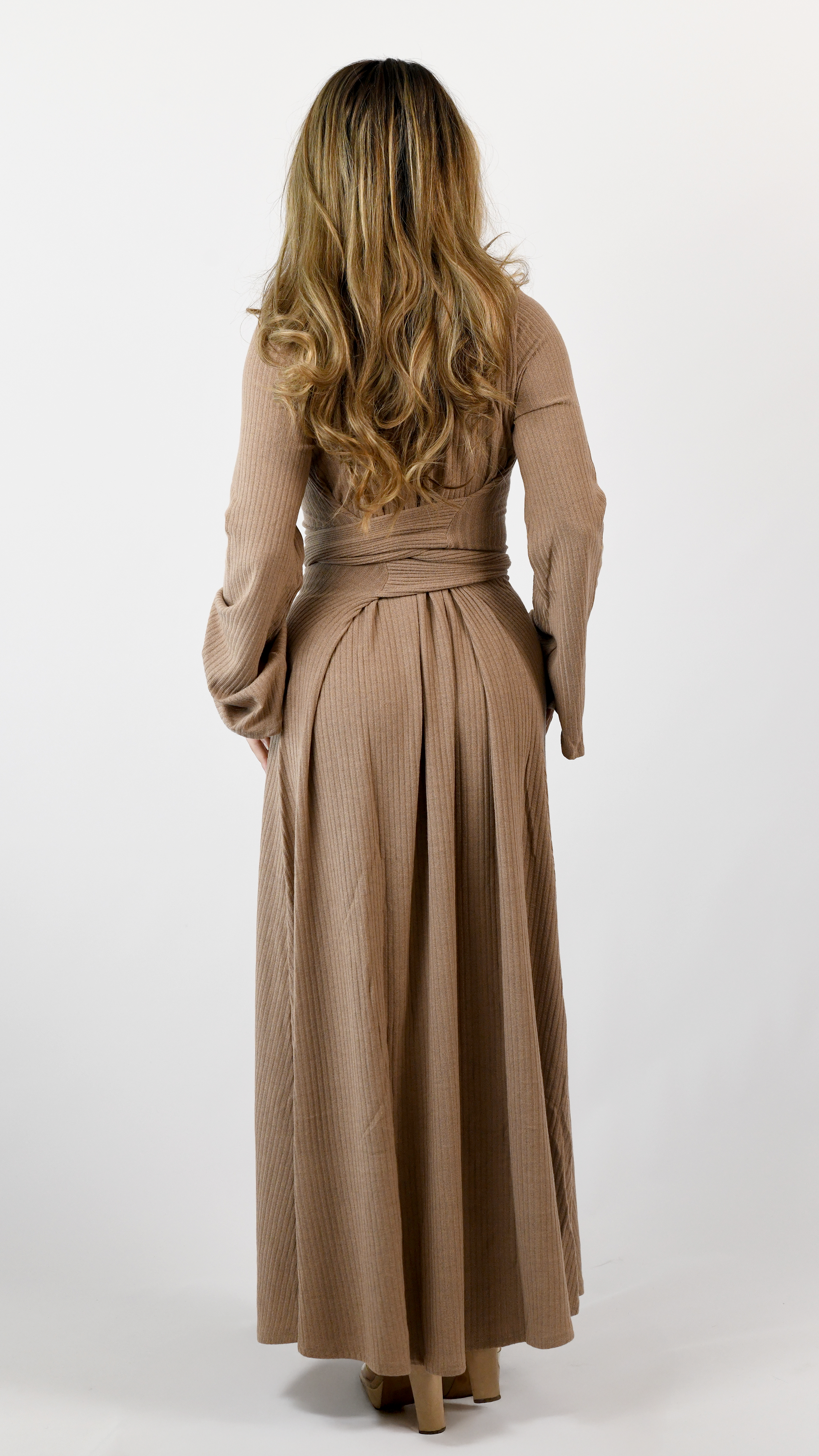 Amina Waist Tie Dress - Camel