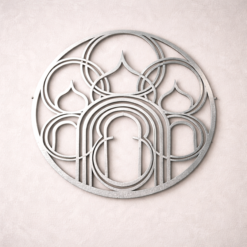 Abstract Mosque Black Metal Wall Art