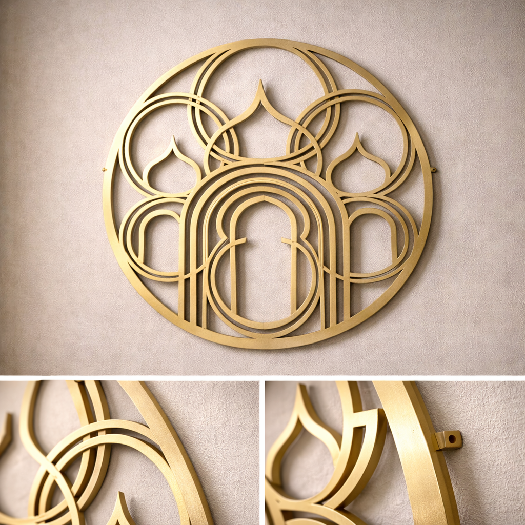 Abstract Mosque Black Metal Wall Art