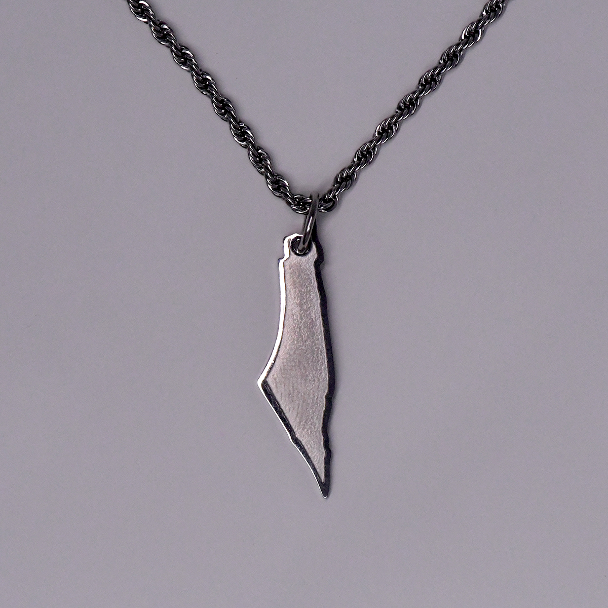 Arab Map Necklace - Silver
